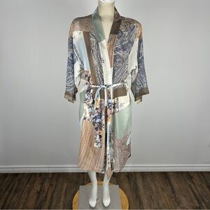 Cream Chic Patchwork Cape with Belt
